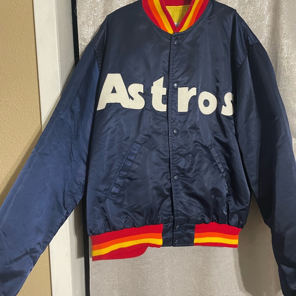 STARTER Astros blue Jacket with red Accents